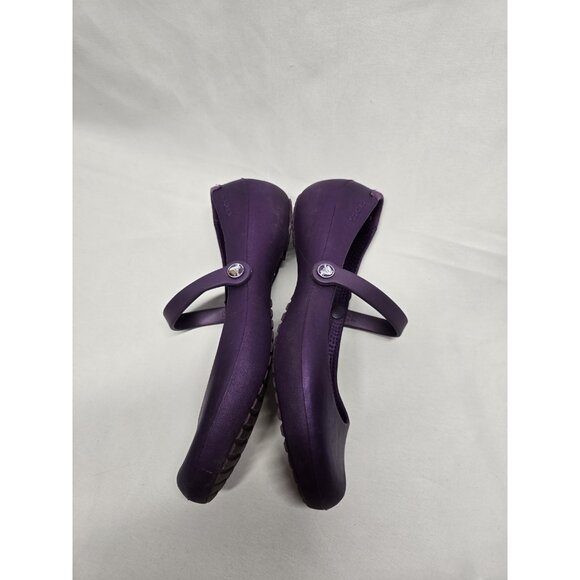 Crocs Women's Alice Mary Jane Flats Slip On Shoes Vibrant Violet Purple Size 7 - Picture 9 of 9
